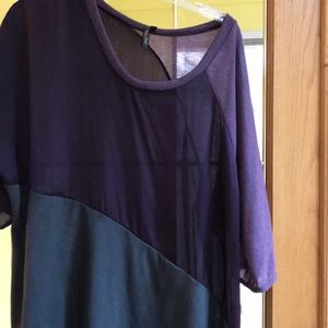 Slouchy sheer silk and cotton blouse